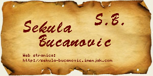 Sekula Bučanović vizit kartica